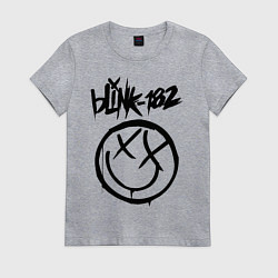 Футболка хлопковая женская BLINK-182, цвет: меланж