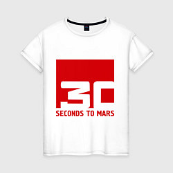 Футболка хлопковая женская 30 seconds to mars, цвет: белый