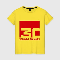 Футболка хлопковая женская 30 seconds to mars, цвет: желтый