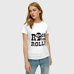 Футболка хлопковая женская Rock and roll, цвет: белый — фото 2