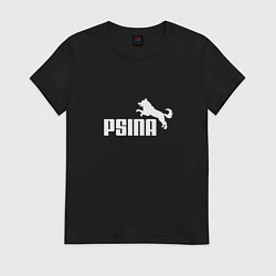 Футболка хлопковая женская Psina, цвет: черный