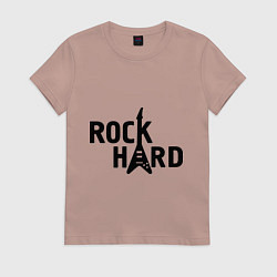 Футболка хлопковая женская Rock hard, цвет: пыльно-розовый