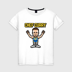 Футболка хлопковая женская Chef Curry, цвет: белый