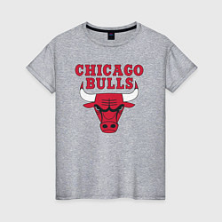 Футболка хлопковая женская CHICAGO BULLS, цвет: меланж