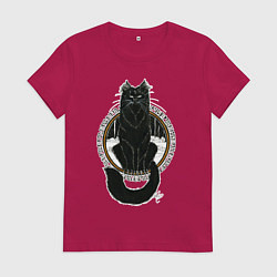 Футболка хлопковая женская Йольский кот, цвет: маджента