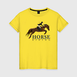 Футболка хлопковая женская HORSE RIDING, цвет: желтый