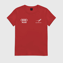 Футболка хлопковая женская Audi Quattro, цвет: красный