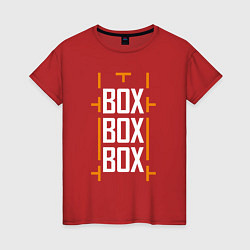 Футболка хлопковая женская Box box box, цвет: красный