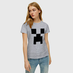 Футболка хлопковая женская Minecraft, цвет: меланж — фото 2