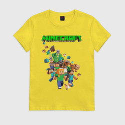 Футболка хлопковая женская Minecraft, цвет: желтый