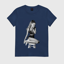 Футболка хлопковая женская ARIANA GRANDE, цвет: тёмно-синий