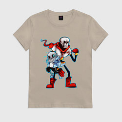 Футболка хлопковая женская UNDERTALE, цвет: миндальный