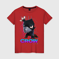 Футболка хлопковая женская Brawl Stars CROW, цвет: красный