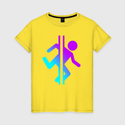Футболка хлопковая женская PORTAL, цвет: желтый