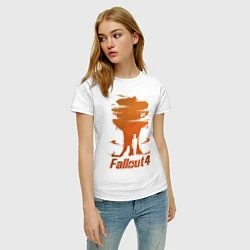 Футболка хлопковая женская Fallout 4, цвет: белый — фото 2