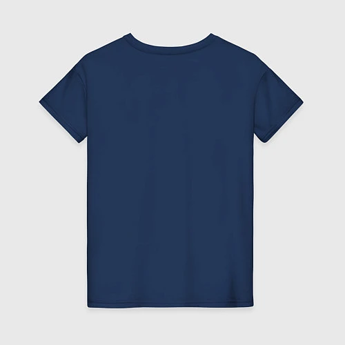 Женская футболка Котик музыкальный белый / Тёмно-синий – фото 2