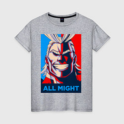 Футболка хлопковая женская MY HERO ACADEMIA All might, цвет: меланж