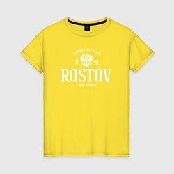 Футболка хлопковая женская Ростов Born in Russia, цвет: желтый