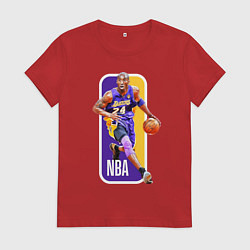 Футболка хлопковая женская NBA Kobe Bryant, цвет: красный