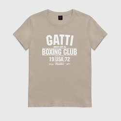 Футболка хлопковая женская Gatti Boxing Club, цвет: миндальный