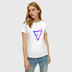 Футболка хлопковая женская Liquid Triangle, цвет: белый — фото 2