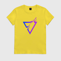 Футболка хлопковая женская Liquid Triangle, цвет: желтый