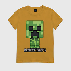 Футболка хлопковая женская MINECRAFT, цвет: горчичный