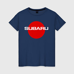 Футболка хлопковая женская SUBARU, цвет: тёмно-синий