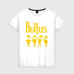 Футболка хлопковая женская Beatles, цвет: белый