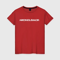 Футболка хлопковая женская Nickelback, цвет: красный