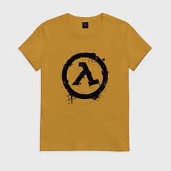 Футболка хлопковая женская HALF-LIFE, цвет: горчичный