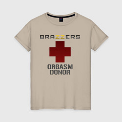 Женская футболка Brazzers orgasm donor
