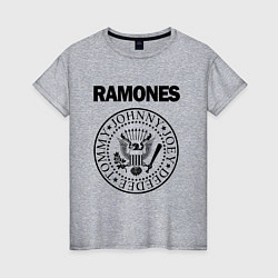 Футболка хлопковая женская RAMONES, цвет: меланж