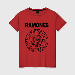 Футболка хлопковая женская RAMONES, цвет: красный