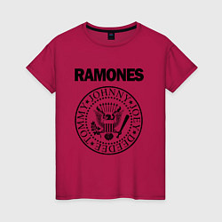 Футболка хлопковая женская RAMONES, цвет: маджента