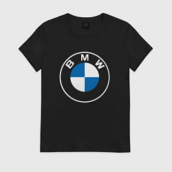 Футболка хлопковая женская BMW LOGO 2020, цвет: черный