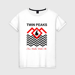 Футболка хлопковая женская Twin Peaks, цвет: белый