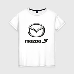Футболка хлопковая женская MAZDA 3 Black, цвет: белый
