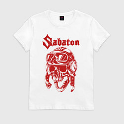 Футболка хлопковая женская Sabaton, цвет: белый