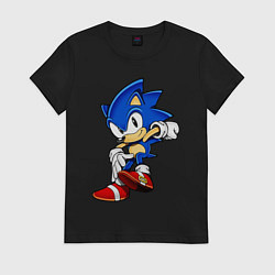 Футболка хлопковая женская SONIC, цвет: черный