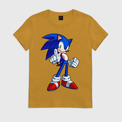Футболка хлопковая женская SONIC, цвет: горчичный