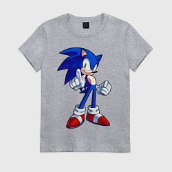 Футболка хлопковая женская SONIC, цвет: меланж