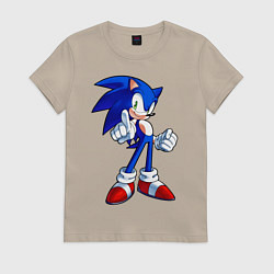 Футболка хлопковая женская SONIC, цвет: миндальный