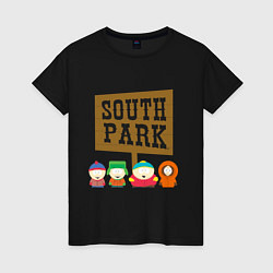 Футболка хлопковая женская South Park, цвет: черный