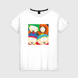 Футболка хлопковая женская South Park, цвет: белый