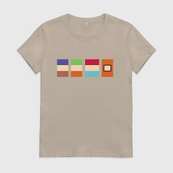 Футболка хлопковая женская ЮЖНЫЙ ПАРК, цвет: миндальный