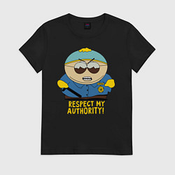 Футболка хлопковая женская South Park, Эрик Картман, цвет: черный