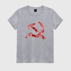 Футболка хлопковая женская Ахегао СССР, цвет: меланж