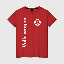Футболка хлопковая женская Volkswagen, цвет: красный