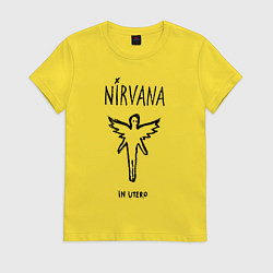 Футболка хлопковая женская Nirvana In utero, цвет: желтый